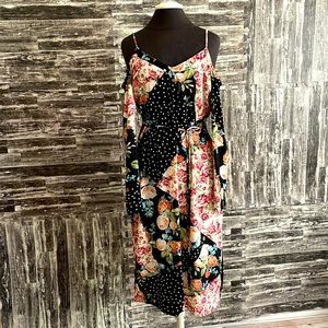 TopShop COLD SHOULDER FLORAL HIPPIE BOHO midi DRESS in EUC US size 8